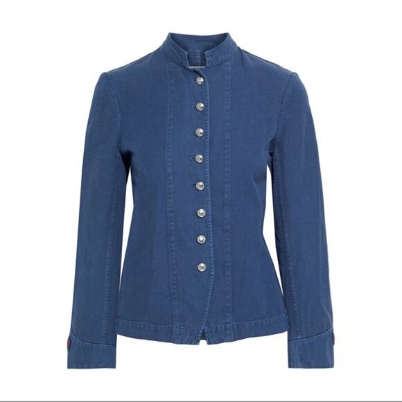 Nili Lotan French Army Appliquéd Cotton Linen Blend Twill Jacket Size XS - Picture 4 of 8